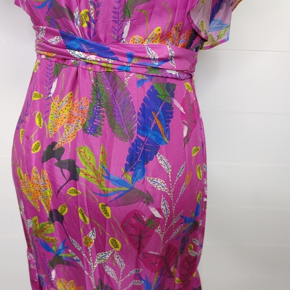 Tanya Taylor Dita silk wrap dress size 4 - Picture 9 of 11